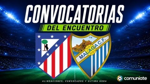 Jugadores convocados para el partido Atlético y Málaga . Jornada 1.