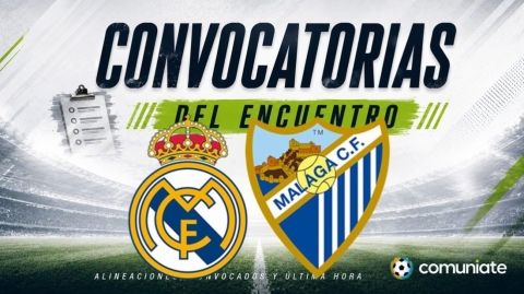 Jugadores convocados para el partido Real Madrid y Málaga . Jornada 3.