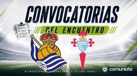 Jugadores convocados para el partido Real Sociedad y Celta. Jornada 6.