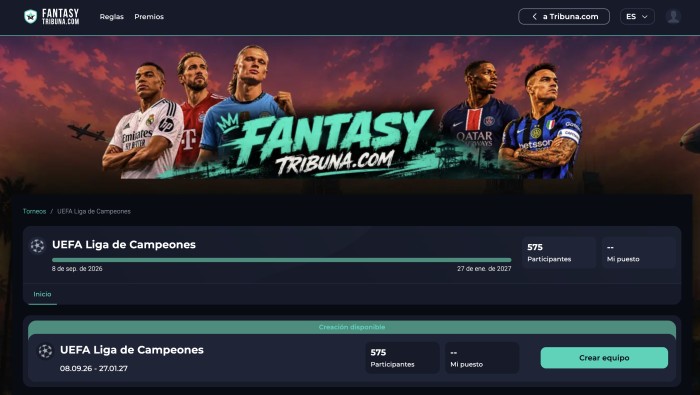 Tres fichajes por jornada: Tribuna.com lanza el Fantasy de la Champions League