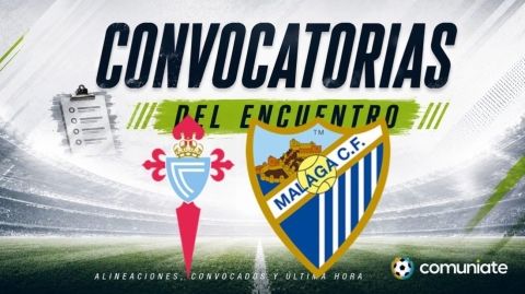 Jugadores convocados para el partido Celta y Málaga . Jornada 5.