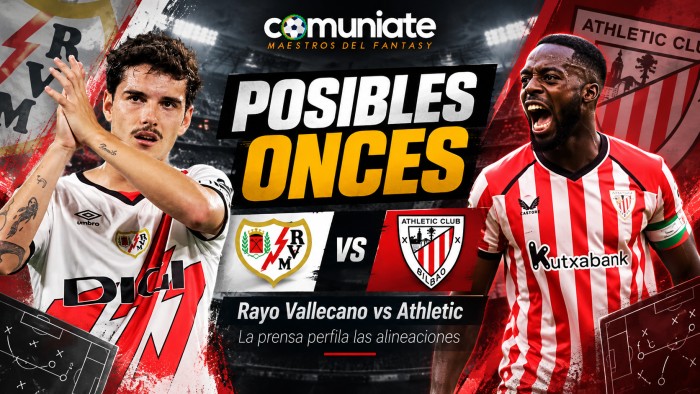 Alineaciones posibles del Rayo Vallecano - Athletic según la prensa deportiva (Jornada 8)
