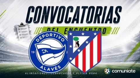 Jugadores convocados para el partido Alavés y Atlético. Jornada 8.