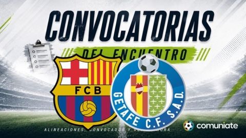 Jugadores convocados para el partido Barcelona y Getafe. Jornada 8.