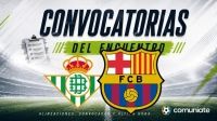 Betis and Barcelona: the squads for Matchday 9