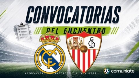 Jugadores convocados para el partido Real Madrid y Sevilla. Jornada 9.