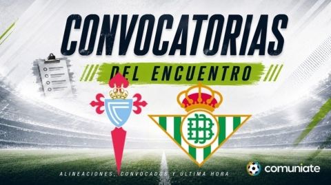 Jugadores convocados para el partido Celta y Betis. Jornada 10.