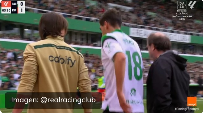 Alarma en El Sardinero: Matteo Prati se retira con molestias ante el Espanyol
