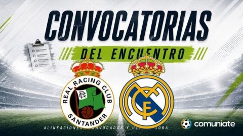 Jugadores convocados para el partido Racing y Real Madrid. Jornada 11.